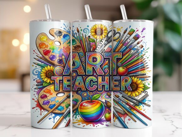 Art Teacher 20 Oz Tumbler Wrap PNG Review