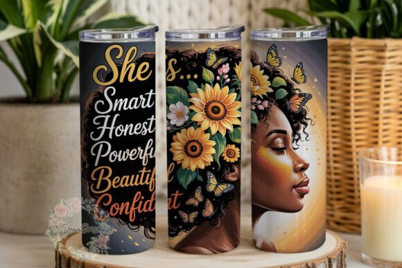 Black Woman She is Sunflower Tumbler Review