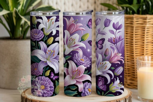 Elegant Purple Lilies Butterfly Tumbler Review