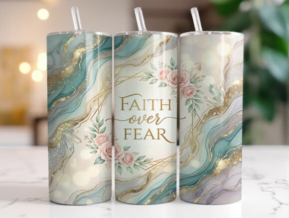 Faith over Fear Marble Gold Tumbler Wrap Review