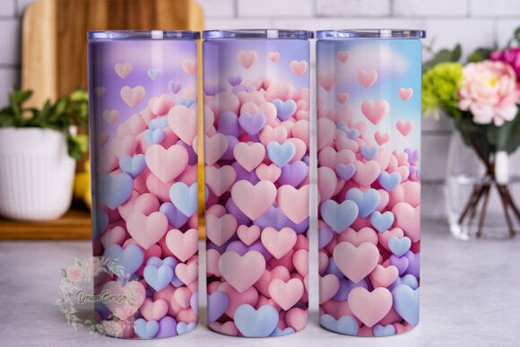 Fluffy Pastel Hearts Tumbler Wrap Review