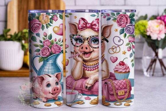 Glam Pig Pink Theme Tumbler Wrap Review