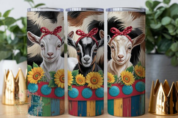 Goat Sunflower Cowhide Rustic Tumbler Review