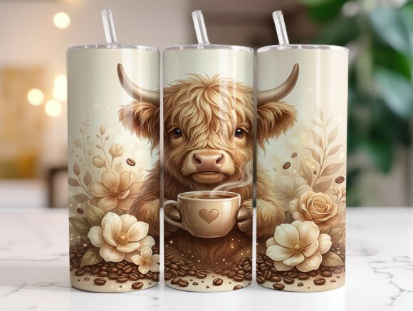 Highland Cow Coffee Floral 20oz Tumbler Review