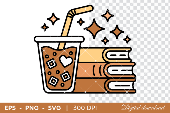 Iced Coffee Cup with Books Study Embroidery Review