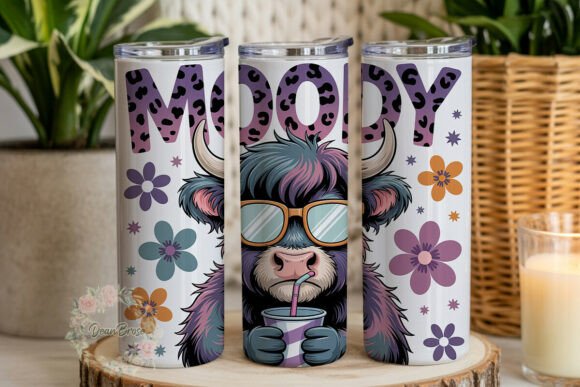 Moody Highland Cow 20oz Tumbler Wrap Review