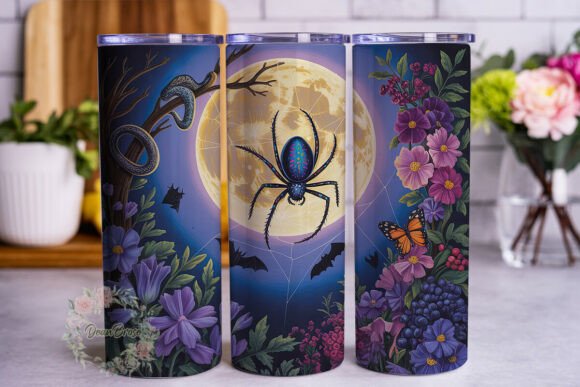 Mystical Moon Spider Night Tumbler Wrap Design Review