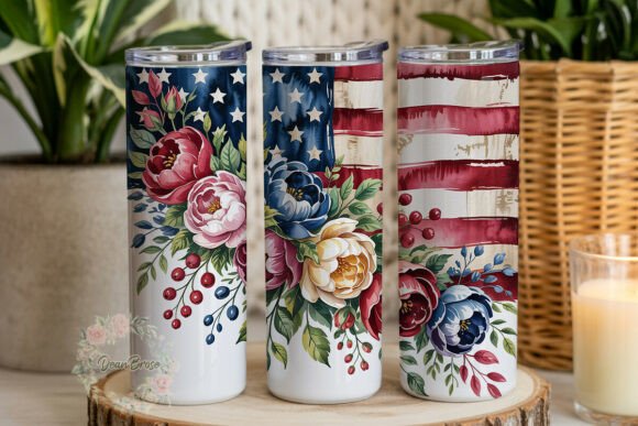 Patriotic Floral Distressed Flag Tumbler Review
