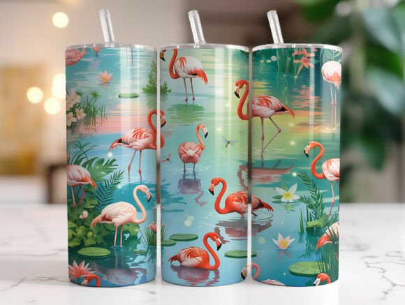 Pink Flamingos and Flowers Tumbler Wrap Review