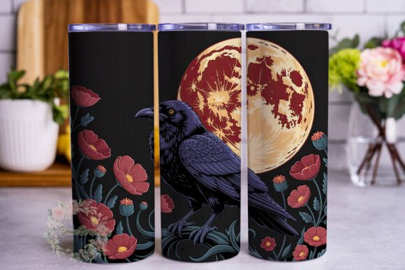 Red Moon Crow Floral Tumbler Wrap Review