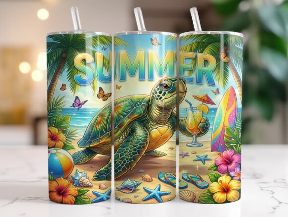 Sea Turtle Summer Beach Tropical Tumbler Review