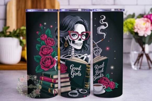 Skeleton Reading Books Tumbler Wrap Review