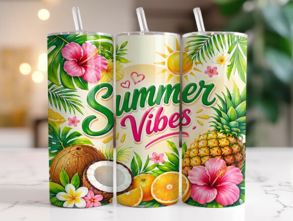 Summer Vibes 20 Oz Skinny Tumbler Wrap Review
