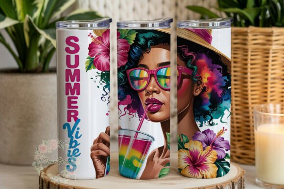 Summer Vibes Afro Lady 20oz Tumbler Wrap Review