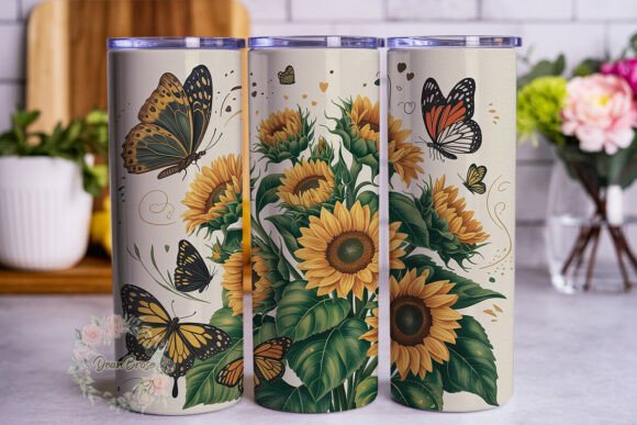 Sunflower Butterfly Tumbler Wrap Design Review