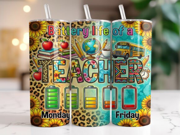 Teacher Life Battery 20oz Tumbler Wrap Review