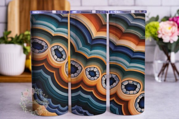 Teal Orange Geode Print Skinny Tumbler Review