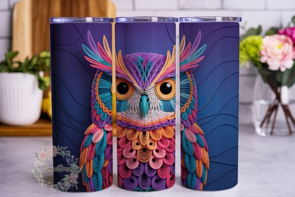 Vibrant Quilled Owl Tumbler Wrap Review