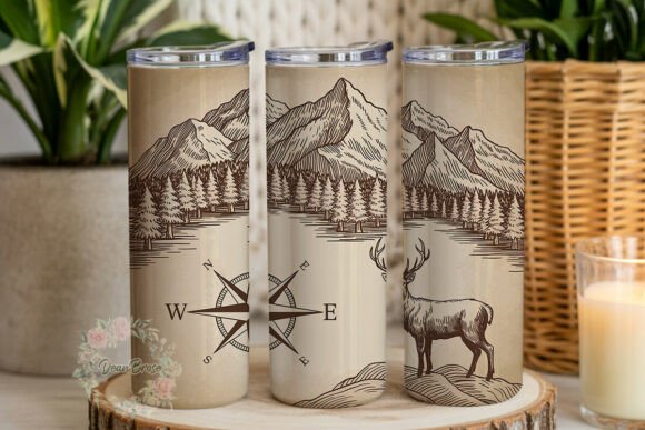 Vintage Mountain Compass 20oz Tumbler