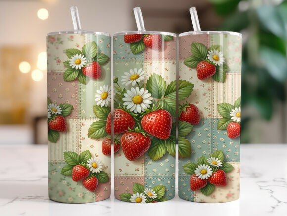 Vintage Strawberry Floral Quilt Tumbler Review