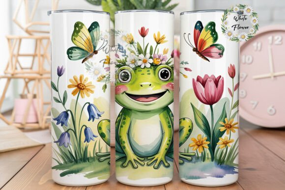 Watercolor Frog Garden 20oz Tumbler Wrap Review